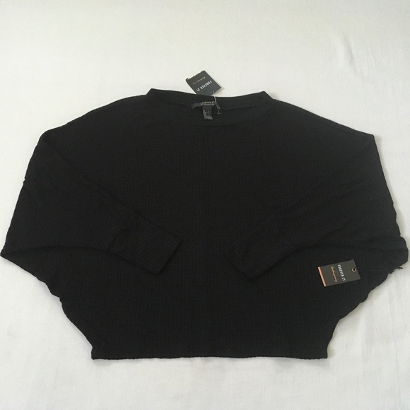 Forever 21 Sweaters - NWT FOREVER 21 Waffle Knit Batwing Sweater Top Small Black